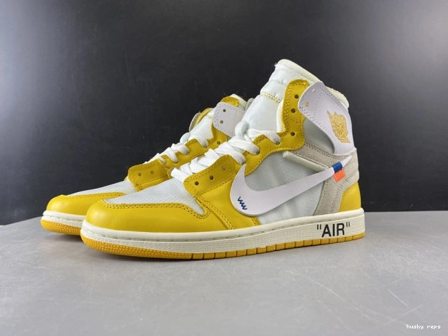 Husky Dark Powder AQ0818-149 Air Off-White White Jordan x NRG 1 Yellow-Cone 0822